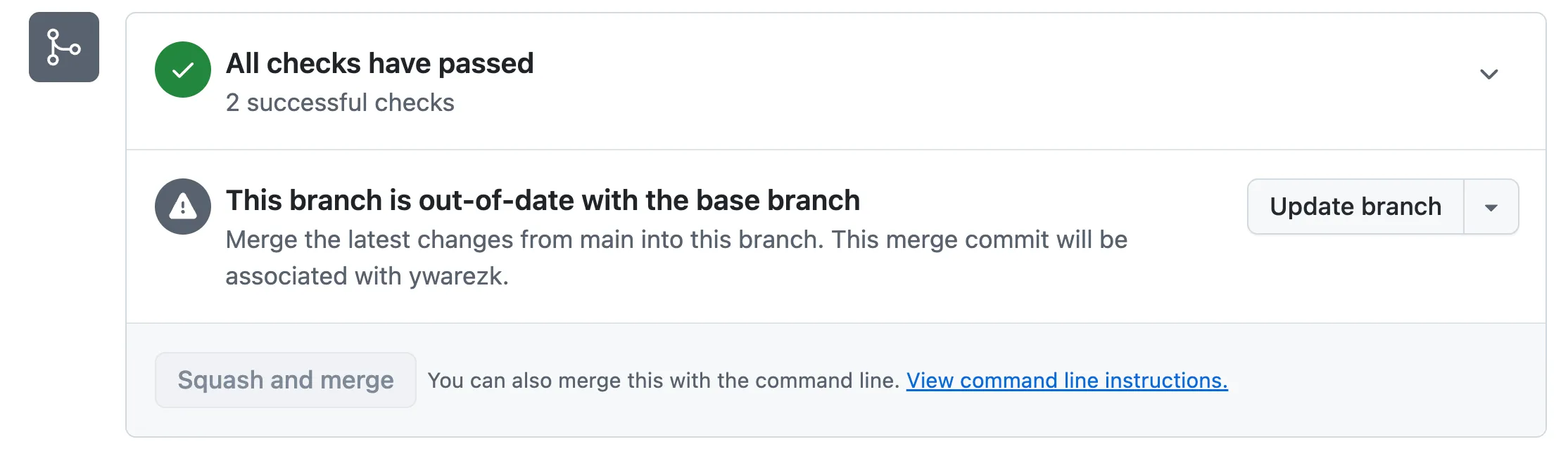 Branch not up to date